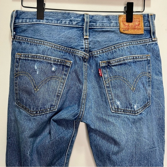 Levi’s 501 Distressed Straight Leg Jeans Button Fly Size 25 - Picture 6 of 14